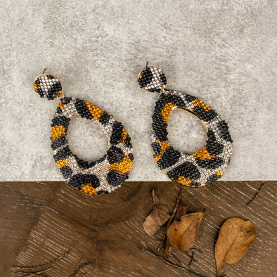 Thea Animal Print Rhinestones Earrings