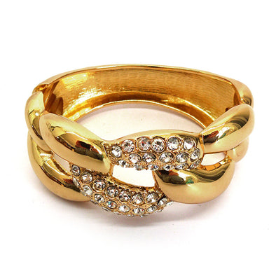 Metal and Crystal Cuff Bracelet