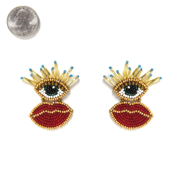 Beaded Evil Eye Earrings