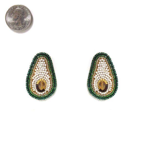 Beaded Avocado Earrings
