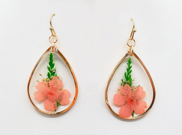 Dried Flower Teardrop Earrings 1250