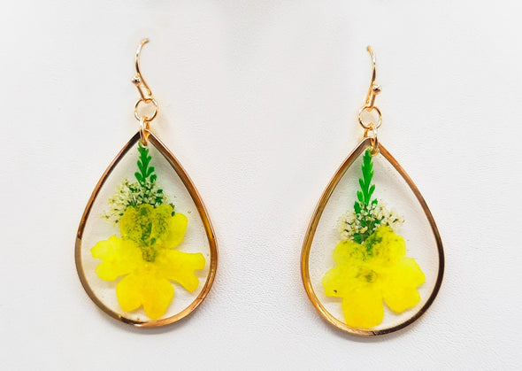 Dried Flower Teardrop Earrings 1250