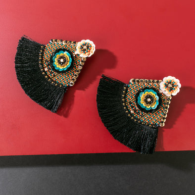 Monserrat Beaded Tassel Earrings