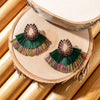 Ariana Colorful Stone and Tassel Earrings