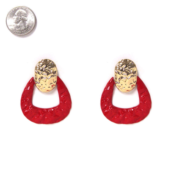 Colored Metal Statement Earrings 9483