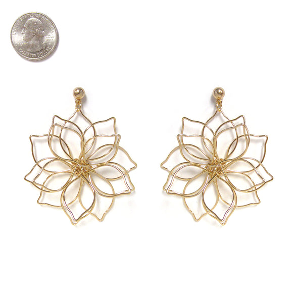 Metal Flower Drop Earrings 9960