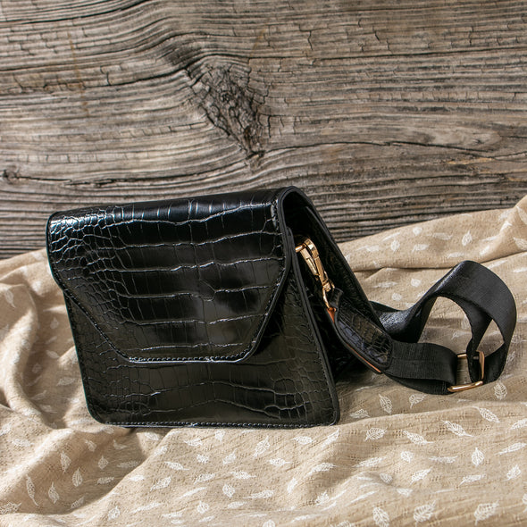 Evonne Crocodile Faux Leather Handbag