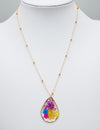 Flower Teardrop Shape Necklace
