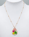 Flower Teardrop Shape Necklace