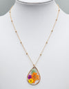 Flower Teardrop Shape Necklace
