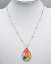 Flower Teardrop Shape Necklace