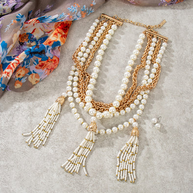 Clarice Pearls Necklace Set