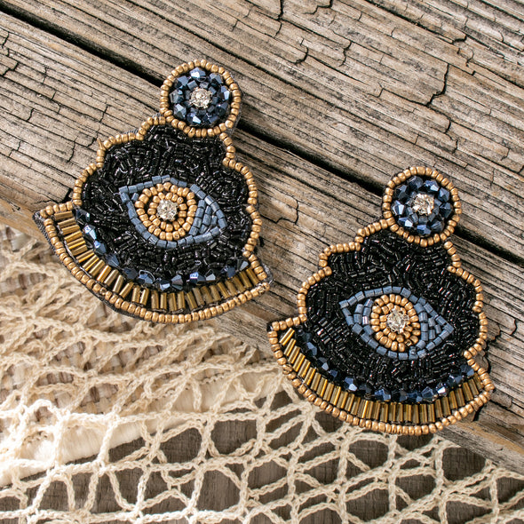 Aileen Good Luck Eyes Beaded Earrings