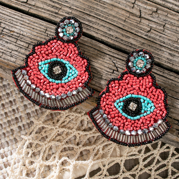 Aileen Good Luck Eyes Beaded Earrings