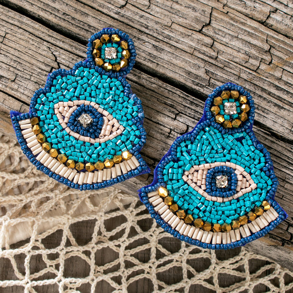 Aileen Good Luck Eyes Beaded Earrings