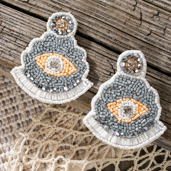 Aileen Good Luck Eyes Beaded Earrings