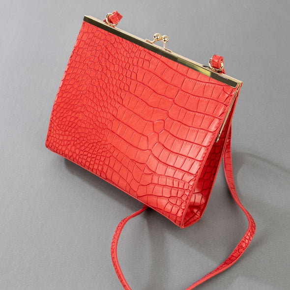 Valentina Faux Crocodile Skin Handbag