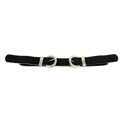 Rhinestone Double Buckle Belt