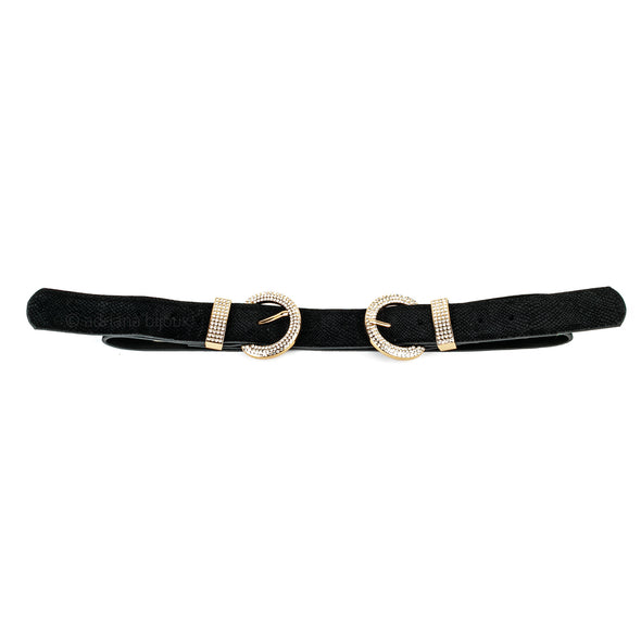 Rhinestone Double Buckle Belt